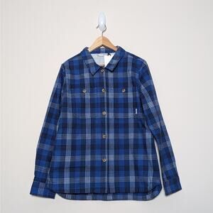 Stio Mountain Shadow Plaid Hutkeeper Flannel Shirt Size Large Women Heavy Weight